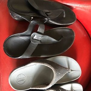 Two pairs of fit flops sandals